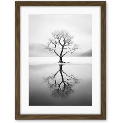 Artery8 Lone Tree by Frozen Lake Winter Landscape Black and White Photograph Artwork Framed Wall Art Print 18X24 Inch Artery8 Lone Tree by Frozen Lake Winter Landscape Black and White Photograph Artwork Framed Wall Art Print 18X24 Inch