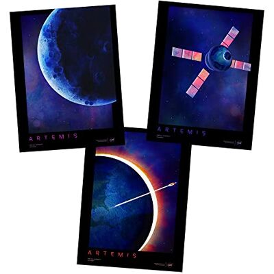 Artery8 NASA Artemis 1 Moon Mars Mission Series Vision Courage Galvanize Travel Wall Art Print Poster Pack of 3 Artery8 NASA Artemis 1 Moon Mars Mission Series Vision Courage Galvanize Travel Wall Art Print Poster Pack of 3
