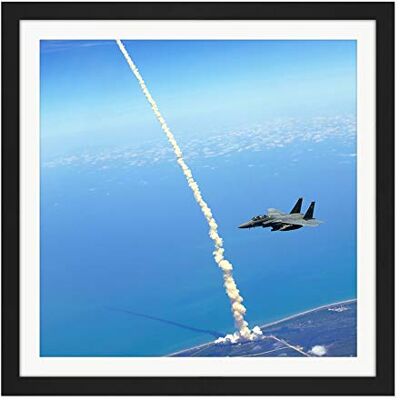 Fine Art Prints Space Shuttle Atlantis Launch Strike Eagle Patrol Photo Square Wooden Framed Wall Art Print Picture 16X16 Inch Fine Art Prints Space Shuttle Atlantis Launch Strike Eagle Patrol Photo Square Wooden Framed Wall Art Print Picture 16X16 Inch