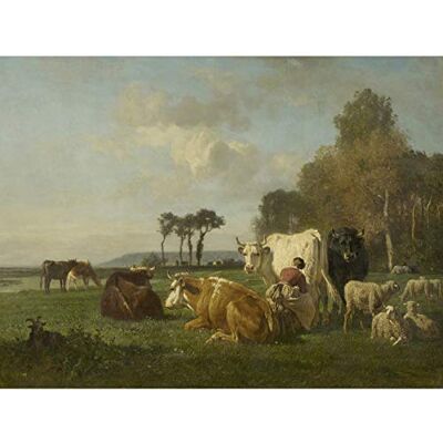 Artery8 Constant Troyon Cattle And Sheep In A Landscape Painting Premium Wall Art Canvas Print 18X24 Inch Artery8 Constant Troyon Cattle And Sheep In A Landscape Painting Premium Wall Art Canvas Print 18X24 Inch