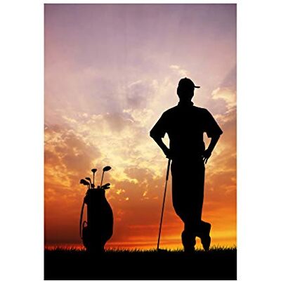 Wee Blue Coo Sport Mock Photo Golf Golfer Silhouette Sunset Wall Art Print Wee Blue Coo Sport Mock Photo Golf Golfer Silhouette Sunset Wall Art Print