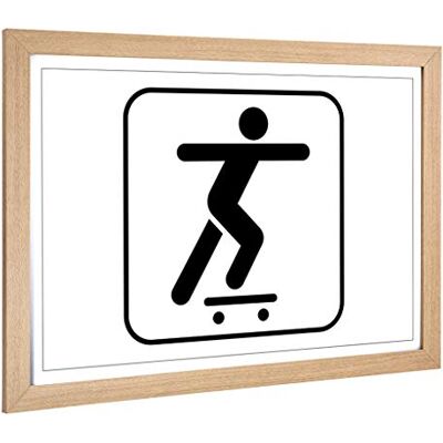 Big Box Art Framed Print of Skateboard Sign (1) Design Wall Art Picture Home Decor for Kitchen, Living, Dining Room, Lounge, Bedroom, Hallway, Office, Oak, A2 / 24.5x18 Inch / 62x45cm Big Box Art Framed Print of Skateboard Sign (1) Design Wall Art Picture Home Decor for Kitchen, Living, Dining Room, Lounge, Bedroom, Hallway, Office, Oak, A2 / 24.5x18 Inch / 62x45cm