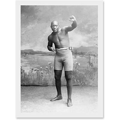 Artery8 - Jack Johnson Boxer Champion World Fist - A4 - White - Wall Art Print Artery8 - Jack Johnson Boxer Champion World Fist - A4 - White - Wall Art Print