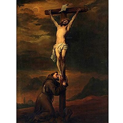 Artery8 Van Dyck St Francis Foot Of Cross Jesus Painting Unframed Wall Art Print Poster Home Decor Premium Artery8 Van Dyck St Francis Foot Of Cross Jesus Painting Unframed Wall Art Print Poster Home Decor Premium