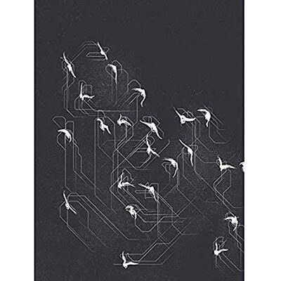Wee Blue Coo Flock of Birds Silhouette Lines Unframed Wall Art Print Poster Home Decor Premium Wee Blue Coo Flock of Birds Silhouette Lines Unframed Wall Art Print Poster Home Decor Premium