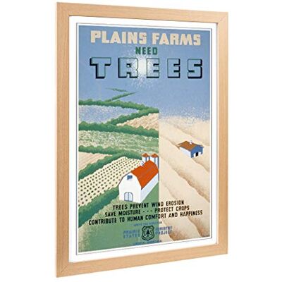 Big Box Art Framed Print of Vintage WPA Poster Need Trees Design Wall Art Picture Home Decor for Kitchen, Living, Dining Room, Bedroom, Hallway, Office, Oak, A2 / 24.5x18 Inch / 62x45cm Big Box Art Framed Print of Vintage WPA Poster Need Trees Design Wall Art Picture Home Decor for Kitchen, Living, Dining Room, Bedroom, Hallway, Office, Oak, A2 / 24.5x18 Inch / 62x45cm