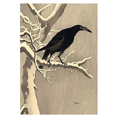 Wee Blue Coo Painting Japan Nature Crow Tree Snow Shoson Ohara Wall Art Print Wee Blue Coo Painting Japan Nature Crow Tree Snow Shoson Ohara Wall Art Print
