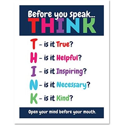 Fine Art Prints Before You Speak Think Life Inspirational Large Framed Art Print Poster Wall Decor 18x24 inch Fine Art Prints Before You Speak Think Life Inspirational Large Framed Art Print Poster Wall Decor 18x24 inch