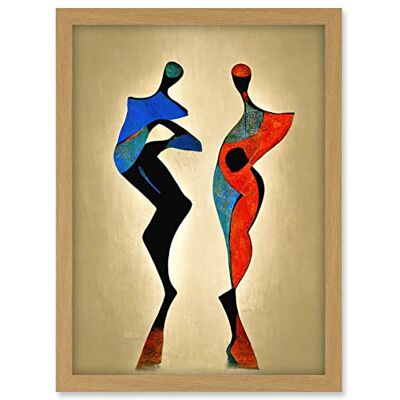 Doppelganger33 LTD Two Posing Models In Red And Blue Abstract Modern Painting Artwork Framed A3 Wall Art Print Doppelganger33 LTD Two Posing Models In Red And Blue Abstract Modern Painting Artwork Framed A3 Wall Art Print