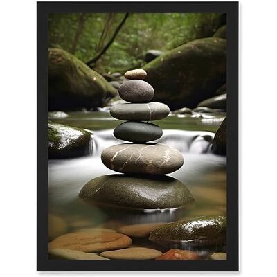 Artery8 Zen Massage Stone Photograph Waterfall River Nature Beauty Salon Therapy Room Artwork Framed Wall Art Print A4 Artery8 Zen Massage Stone Photograph Waterfall River Nature Beauty Salon Therapy Room Artwork Framed Wall Art Print A4