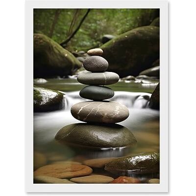 Artery8 Zen Massage Stone Photograph Waterfall River Nature Beauty Salon Therapy Room Artwork Framed Wall Art Print A4 Artery8 Zen Massage Stone Photograph Waterfall River Nature Beauty Salon Therapy Room Artwork Framed Wall Art Print A4