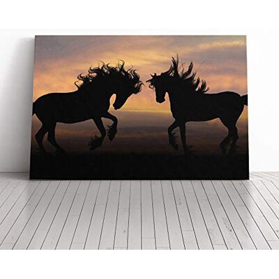 Big Box Art Wild Horses Canvas Print Gallery Wrapped 30mm Frame Wall Art 30x20 inches Ready to Hang Modern Animals Picture Living Room Bedroom Lounge Office Big Box Art Wild Horses Canvas Print Gallery Wrapped 30mm Frame Wall Art 30x20 inches Ready to Hang Modern Animals Picture Living Room Bedroom Lounge Office