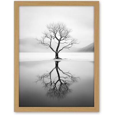 Artery8 Lone Tree by Frozen Lake Winter Landscape Black and White Photograph Artwork Framed Wall Art Print 18X24 Inch Artery8 Lone Tree by Frozen Lake Winter Landscape Black and White Photograph Artwork Framed Wall Art Print 18X24 Inch