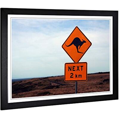 Big Box Art Framed Print of Landscape Australia Kangaroo Sign Design Wall Art Picture Home Decor for Kitchen, Living Room, Bedroom, Hallway, Black, A2 / 24.5x18 Inch / 62x45cm Big Box Art Framed Print of Landscape Australia Kangaroo Sign Design Wall Art Picture Home Decor for Kitchen, Living Room, Bedroom, Hallway, Black, A2 / 24.5x18 Inch / 62x45cm