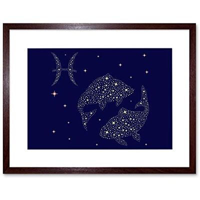 Wee Blue Coo Painting Illustration Zodiac Star Sign Pisces Fish Framed Wall Art Print Wee Blue Coo Painting Illustration Zodiac Star Sign Pisces Fish Framed Wall Art Print