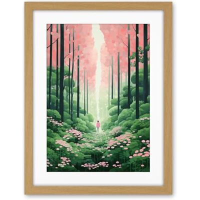 Artery8 Mount Yoshino Cherry Blossom Tree Forest Bright Artwork Baby Pink Green Walk in Nature Trail Artwork Framed Wall Art Print 18X24 Inch Artery8 Mount Yoshino Cherry Blossom Tree Forest Bright Artwork Baby Pink Green Walk in Nature Trail Artwork Framed Wall Art Print 18X24 Inch