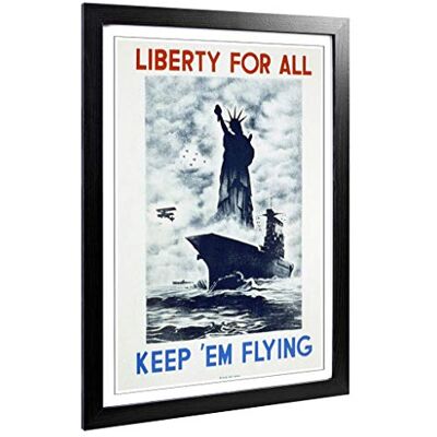Big Box Art Framed Print of Vintage WPA Poster Liberty Design Wall Art Picture Home Decor for Kitchen, Living Room, Bedroom, Hallway, Black, A2 / 24.5x18 Inch / 62x45cm Big Box Art Framed Print of Vintage WPA Poster Liberty Design Wall Art Picture Home Decor for Kitchen, Living Room, Bedroom, Hallway, Black, A2 / 24.5x18 Inch / 62x45cm