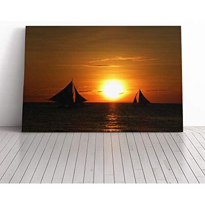 Big Box Art Sailing Boat Sunsets Seascape Canvas Print Gallery Wrapped 30mm Frame Wall Art 24x16 inches Ready to Hang Modern Seascape Picture Living Room Bedroom Lounge Office Big Box Art Sailing Boat Sunsets Seascape Canvas Print Gallery Wrapped 30mm Frame Wall Art 24x16 inches Ready to Hang Modern Seascape Picture Living Room Bedroom Lounge Office