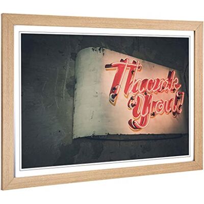Big Box Art Framed Print of Thank You Neon Sign Design Wall Art Picture Home Decor for Kitchen, Living, Dining Room, Lounge, Bedroom, Hallway, Office, Oak, A2 / 24.5x18 Inch / 62x45cm Big Box Art Framed Print of Thank You Neon Sign Design Wall Art Picture Home Decor for Kitchen, Living, Dining Room, Lounge, Bedroom, Hallway, Office, Oak, A2 / 24.5x18 Inch / 62x45cm