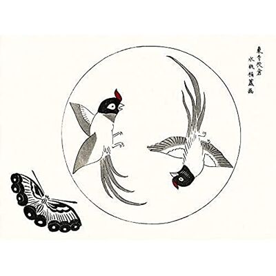 Artery8 Tomoki Rawpixel Birds Butterfly Japanese Woodblock Illustration Unframed Wall Art Print Poster Home Decor Premium Artery8 Tomoki Rawpixel Birds Butterfly Japanese Woodblock Illustration Unframed Wall Art Print Poster Home Decor Premium
