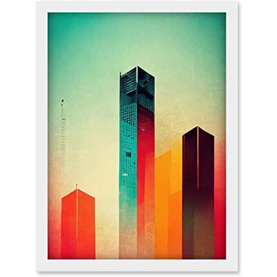 Artery8 - Tower Block - Minimalist - A4 - Framed Wall Art Artery8 - Tower Block - Minimalist - A4 - Framed Wall Art