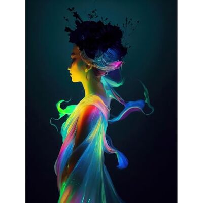 Doppelganger33 LTD Nature Fairy in Colourful Fluorescent Light Dress Large Wall Art Poster Print Thick Paper 18X24 inch Doppelganger33 LTD Nature Fairy in Colourful Fluorescent Light Dress Large Wall Art Poster Print Thick Paper 18X24 inch