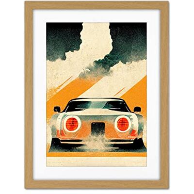 Doppelganger33 LTD Japanese Sports Car Vintage Vector Yellow Silver Black Artwork Framed Wall Art Print 18X24 Inch Doppelganger33 LTD Japanese Sports Car Vintage Vector Yellow Silver Black Artwork Framed Wall Art Print 18X24 Inch