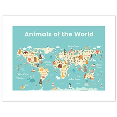 Fine Art Prints Animals Of The World Map Art Print Canvas Premium Wall Decor Poster Fine Art Prints Animals Of The World Map Art Print Canvas Premium Wall Decor Poster