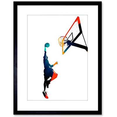 Wee Blue Coo Painting Sport Basketball Jump Hoop Ball Dunk Framed Wall Art Print Wee Blue Coo Painting Sport Basketball Jump Hoop Ball Dunk Framed Wall Art Print