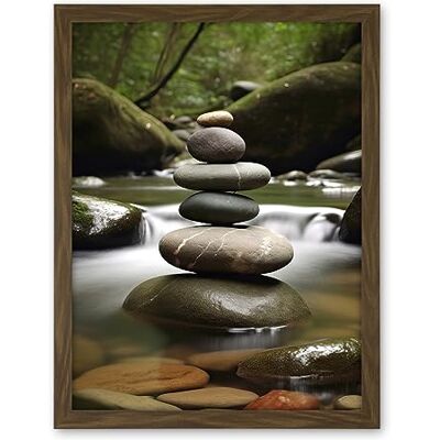 Artery8 Zen Massage Stone Photograph Waterfall River Nature Beauty Salon Therapy Room Artwork Framed Wall Art Print 18X24 Inch Artery8 Zen Massage Stone Photograph Waterfall River Nature Beauty Salon Therapy Room Artwork Framed Wall Art Print 18X24 Inch