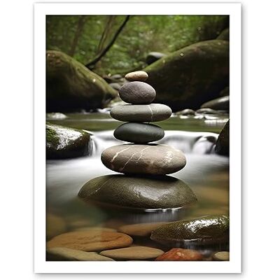 Artery8 Zen Massage Stone Photograph Waterfall River Nature Beauty Salon Therapy Room Artwork Framed Wall Art Print 18X24 Inch Artery8 Zen Massage Stone Photograph Waterfall River Nature Beauty Salon Therapy Room Artwork Framed Wall Art Print 18X24 Inch