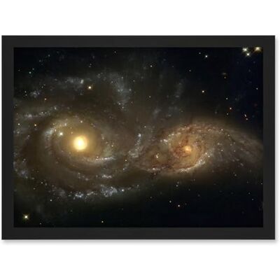 Artery8 Hubble Space Telescope Image Interacting Spiral Galaxies NGC 2207 And IC 2163 In Near Collision Cosmic Dance Artwork Framed A3 Wall Art Print Artery8 Hubble Space Telescope Image Interacting Spiral Galaxies NGC 2207 And IC 2163 In Near Collision Cosmic Dance Artwork Framed A3 Wall Art Print