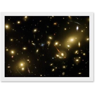 Artery8 Hubble Space Telescope Image Gravity Galaxy Cluster Abell 2218 Giant Cosmic Magnifying Glass View Distant Galaxies Caused By Gravitational Lensing Artwork Framed A3 Wall Art Print Artery8 Hubble Space Telescope Image Gravity Galaxy Cluster Abell 2218 Giant Cosmic Magnifying Glass View Distant Galaxies Caused By Gravitational Lensing Artwork Framed A3 Wall Art Print