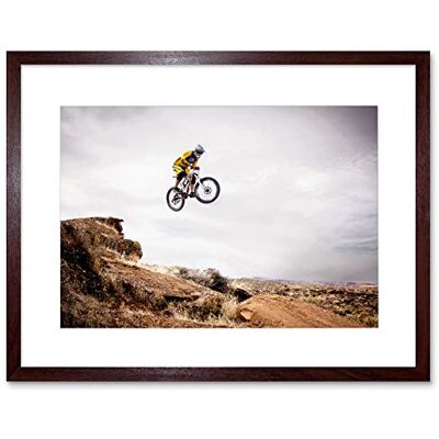 Wee Blue Coo Sport Mountain Bike Jump Sky Big Air Framed Wall Art Print Wee Blue Coo Sport Mountain Bike Jump Sky Big Air Framed Wall Art Print