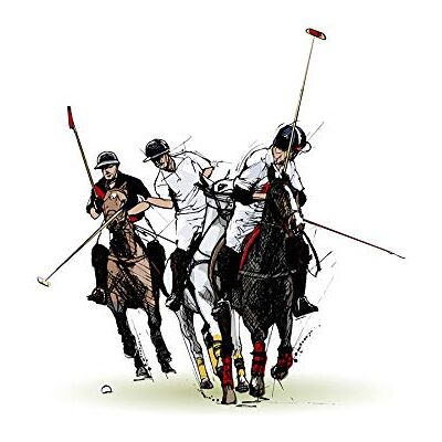 Wee Blue Coo Polo Illustration Sport Horses Art Print Canvas Premium Wall Decor Poster Wee Blue Coo Polo Illustration Sport Horses Art Print Canvas Premium Wall Decor Poster