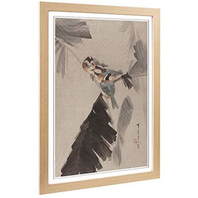 Big Box Art Framed Print of Watanabe Shotei Oriental Japanese Three Birds on a Branch Design Wall Art Picture Home Decor for Living Room, Bedroom, Office, Oak, A2 / 24.5x18 Inch / 62x45cm Big Box Art Framed Print of Watanabe Shotei Oriental Japanese Three Birds on a Branch Design Wall Art Picture Home Decor for Living Room, Bedroom, Office, Oak, A2 / 24.5x18 Inch / 62x45cm