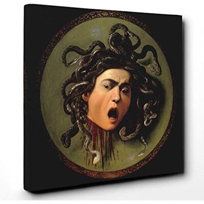 Big Box Art Canvas Print Wall Art Michelangelo Caravaggio The Head of Medusa Mounted & Stretched Box Frame Picture Home Decor for Kitchen, Living Room, Bedroom, Hallway, Multi-Colour, 14x14 Inch Big Box Art Canvas Print Wall Art Michelangelo Caravaggio The Head of Medusa Mounted & Stretched Box Frame Picture Home Decor for Kitchen, Living Room, Bedroom, Hallway, Multi-Colour, 14x14 Inch