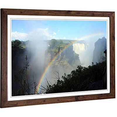 Big Box Art Victoria Falls Zimbabwe Rainbow Mountain Landscape Framed Wall Art Print Ready to Hang, Satin Fine Art Paper, Fade-Resistant Inks, Acrylic Glazing, Securely Packaged, Made in the UK Big Box Art Victoria Falls Zimbabwe Rainbow Mountain Landscape Framed Wall Art Print Ready to Hang, Satin Fine Art Paper, Fade-Resistant Inks, Acrylic Glazing, Securely Packaged, Made in the UK