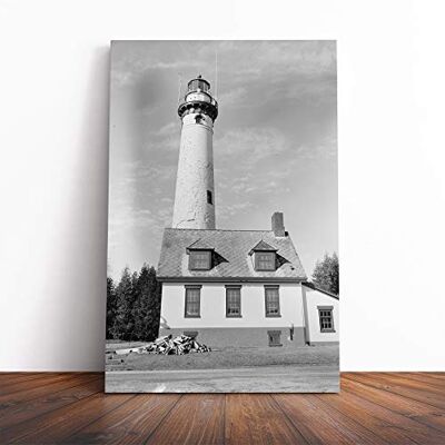 Big Box Art Architecture Lighthouse Presque Isle Light Station, Haer, MI Canvas Print Gallery Wrapped 30mm Frame Wall Art 20x14 inches Ready to Hang Coastal Seascape Picture Living Room Lounge Office Big Box Art Architecture Lighthouse Presque Isle Light Station, Haer, MI Canvas Print Gallery Wrapped 30mm Frame Wall Art 20x14 inches Ready to Hang Coastal Seascape Picture Living Room Lounge Office