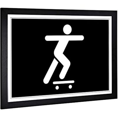 Big Box Art Framed Print of Skateboard Sign (2) Design Wall Art Picture Home Decor for Kitchen, Living, Dining Room, Lounge, Bedroom, Hallway, Office, Black, A2 / 24.5x18 Inch / 62x45cm Big Box Art Framed Print of Skateboard Sign (2) Design Wall Art Picture Home Decor for Kitchen, Living, Dining Room, Lounge, Bedroom, Hallway, Office, Black, A2 / 24.5x18 Inch / 62x45cm