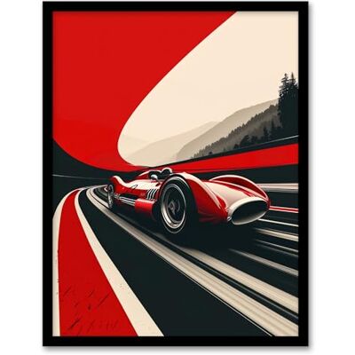 Artery8 Retro Futuristic Race Car Dynamic Sport Track Man Cave Artwork Framed Wall Art Print A4 Artery8 Retro Futuristic Race Car Dynamic Sport Track Man Cave Artwork Framed Wall Art Print A4