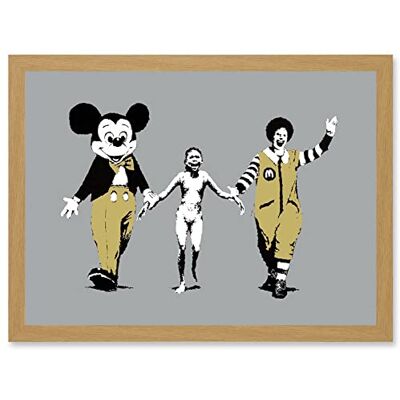 Artery8 Banksy Napalm Graffiti Street Mickey Ronald Vietnam Mural Cant Beat Feeling Artwork Framed Wall Art Print A4 Artery8 Banksy Napalm Graffiti Street Mickey Ronald Vietnam Mural Cant Beat Feeling Artwork Framed Wall Art Print A4