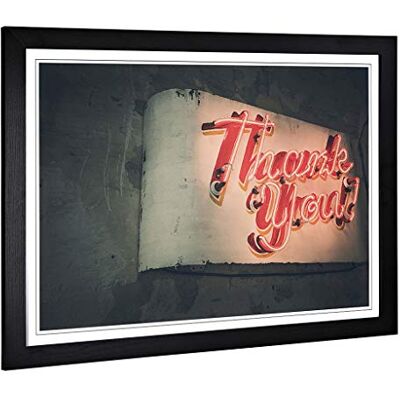 Big Box Art Framed Print of Thank You Neon Sign Design Wall Art Picture Home Decor for Kitchen, Living, Dining Room, Lounge, Bedroom, Hallway, Office, Black, A2 / 24.5x18 Inch / 62x45cm Big Box Art Framed Print of Thank You Neon Sign Design Wall Art Picture Home Decor for Kitchen, Living, Dining Room, Lounge, Bedroom, Hallway, Office, Black, A2 / 24.5x18 Inch / 62x45cm