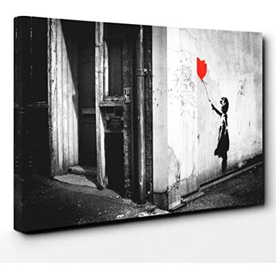 Big Box Art Banksy Girl with Balloon Graffiti Wall Art Canvas Print Gallery Wrapped 30mm Frame Wall Decor 24x16 inches Ready to Hang Pop Art People Picture Living Room Bedroom Lounge Office Big Box Art Banksy Girl with Balloon Graffiti Wall Art Canvas Print Gallery Wrapped 30mm Frame Wall Decor 24x16 inches Ready to Hang Pop Art People Picture Living Room Bedroom Lounge Office