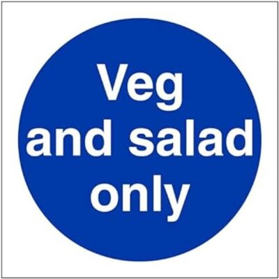 VSafety V Safety Veg and salad only-100x100mm-Magnetic Safety Sign VSafety V Safety Veg and salad only-100x100mm-Magnetic Safety Sign