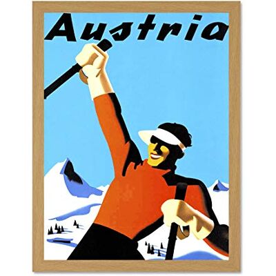 Wee Blue Coo Travel Tourism Winter Sport Ski Snow Alpine Austria Art Large Framed Art Print Poster Wall Decor 18x24 inch Wee Blue Coo Travel Tourism Winter Sport Ski Snow Alpine Austria Art Large Framed Art Print Poster Wall Decor 18x24 inch