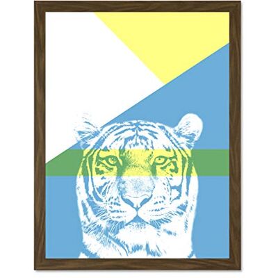 Wee Blue Coo Bold Animals Blue Tiger Large Framed Art Print Wall Poster 18x24 inch Wee Blue Coo Bold Animals Blue Tiger Large Framed Art Print Wall Poster 18x24 inch