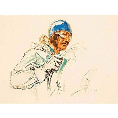Wee Blue Coo Paintings Portrait Race Car Driver Motor Sport Sketch Retro Art Print Poster Wall Decor 12X16 Inch Wee Blue Coo Paintings Portrait Race Car Driver Motor Sport Sketch Retro Art Print Poster Wall Decor 12X16 Inch