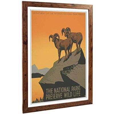Big Box Art Framed Print of Vintage WPA Poster National Parks Design Wall Art Picture Home Decor for Kitchen, Living Room, Bedroom, Hallway, Walnut, A2 / 24.5x18 Inch / 62x45cm Big Box Art Framed Print of Vintage WPA Poster National Parks Design Wall Art Picture Home Decor for Kitchen, Living Room, Bedroom, Hallway, Walnut, A2 / 24.5x18 Inch / 62x45cm