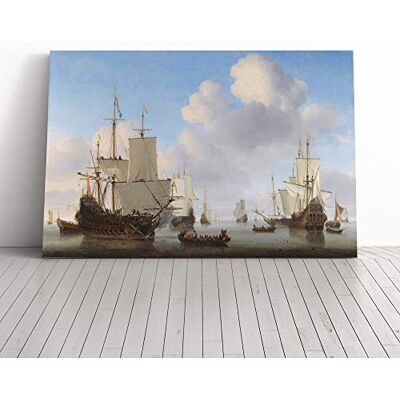Big Box Art Willem Van de Velde The Younger Dutch Men of war Canvas Print Gallery Wrapped 30mm Frame Wall Art 20x14 inches Ready to Hang Modern People Picture Living Room Bedroom Lounge Office Big Box Art Willem Van de Velde The Younger Dutch Men of war Canvas Print Gallery Wrapped 30mm Frame Wall Art 20x14 inches Ready to Hang Modern People Picture Living Room Bedroom Lounge Office